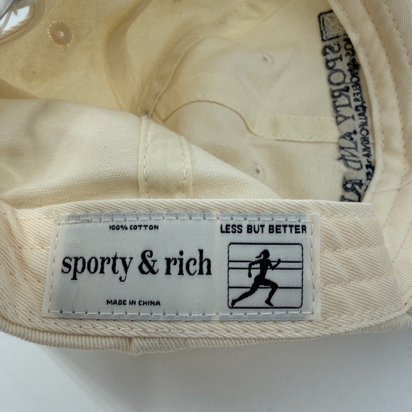 Sporty & Rich 94 Hat Logo Embroidered Cotton In Cream main image 4